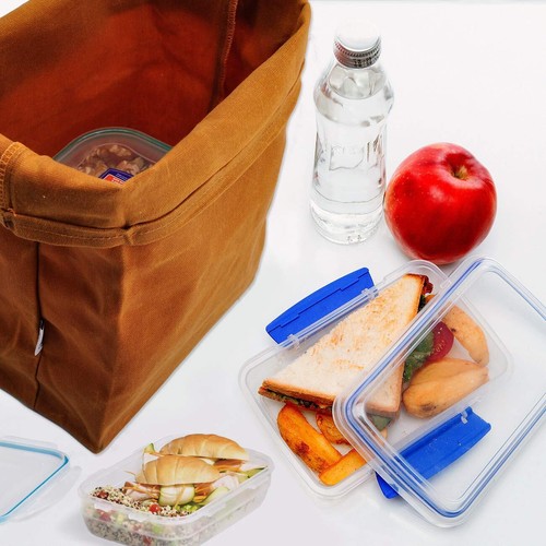 Waxed Canvas Lunch Bags Brown Paper Bag Styled - Classic Updated - Reusable a... - Picture 7 of 7