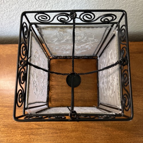 Portacandele Tealight floreale vetro perline metallo splendidamente dettagliato vintage - Foto 2 di 16