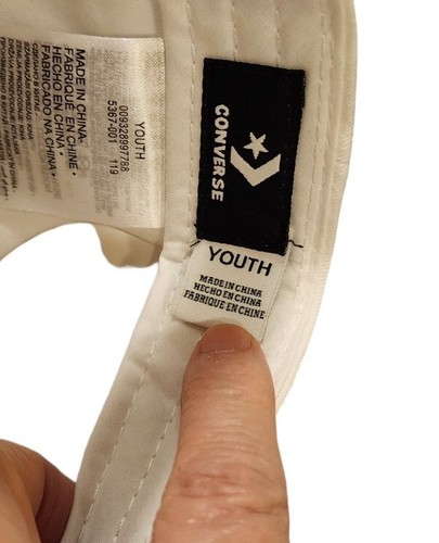 Youth Converse All-Star White Hook & Loop Baseball Cap - Picture 5 of 7