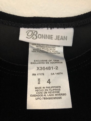 Bonnie Jean girls dress sz 4 black red white-exc. condition! Xx23 - Picture 3 of 7