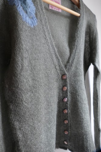 Avoca Renaissance Vintage Style Cardigan Khaki Sample Size 2 ? Made in Italy - Picture 5 of 10