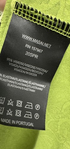 Masai Dress Size Large Green Paisley Print Stretch - Picture 3 of 4