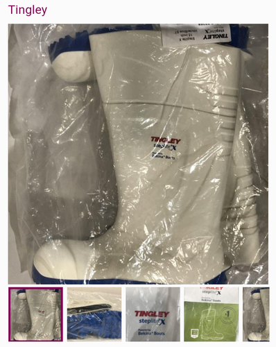 Weiß-blaue Arbeits Gummistiefel Tingley - Bild 1 von 2