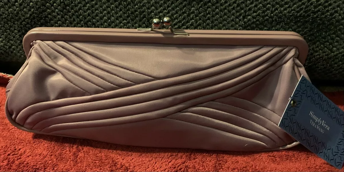 Simply Vera Wang Evening Clutch Bag Mauve Lavendar Purple Tuxedo Purse NWT