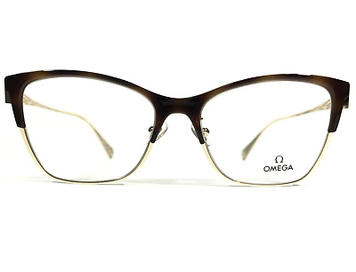 OMEGA Brille Rahmen OM 5001-H 052 Brown Schildplatt Gold Cat Eye 54-17-140