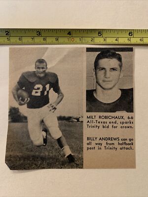 Milt Robichaux Bily Andrews Trinity 1956 S&S Football Pictorial CO Panel