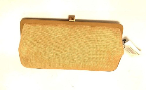 LAMBERSTON TRUEX-TAN & ORANGE LEATHER FLOWER MOTIF CLUTCH-GORGEOUS!! - Picture 3 of 3
