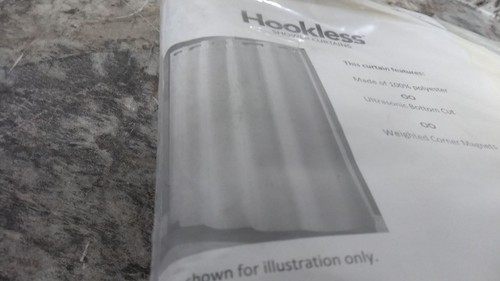 Hookless HBH43LIT05 8 Pk 74 In L 71 In W Beige Plastic Ringless Shower Curtain - Picture 3 of 9