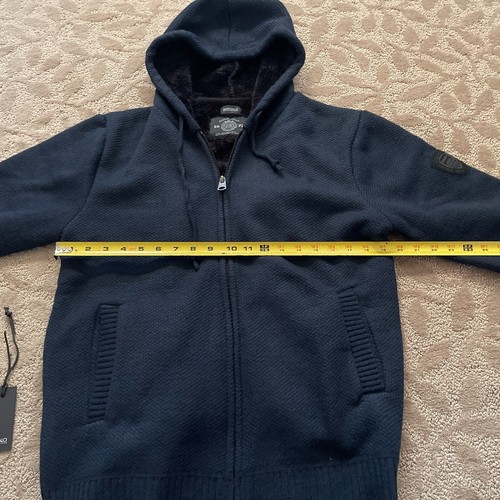 BUFFALO DAVID BITTON Kunstfell gefütterte Kapuzenjacke Herren dunkelblau Sweatshirt Zip - Bild 8 von 17