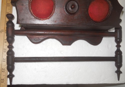 Victorian Adirondack Leaves Wall Shaving Mirror Candlestick Towel Open Drawer - Picture 9 of 13
