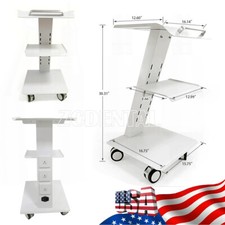 Dental Lab Medical Tool Cart Built-in Socket Mobile Instrument Metal Trolley