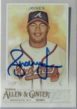 Andruw Jones Autographed 2020 Topps Allen and Ginter 318 Beckett Witnessed