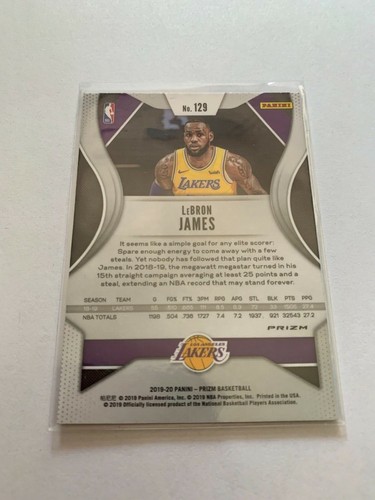 2019-20 Panini Prizm LeBron James 129 Mosaic Chronicles Flux Playbook Luminance  - Picture 37 of 43