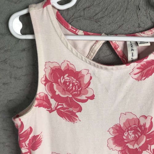 Janie And jack Dress Girls 7 Pink Floral Knit Tiers Feminine Casual - Picture 12 of 18