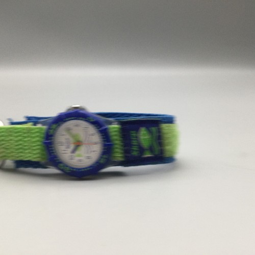 Sharp Sports Watch Youth Kids 28mm Blue Green Tone Nylon Band New Battery - Picture 7 of 16