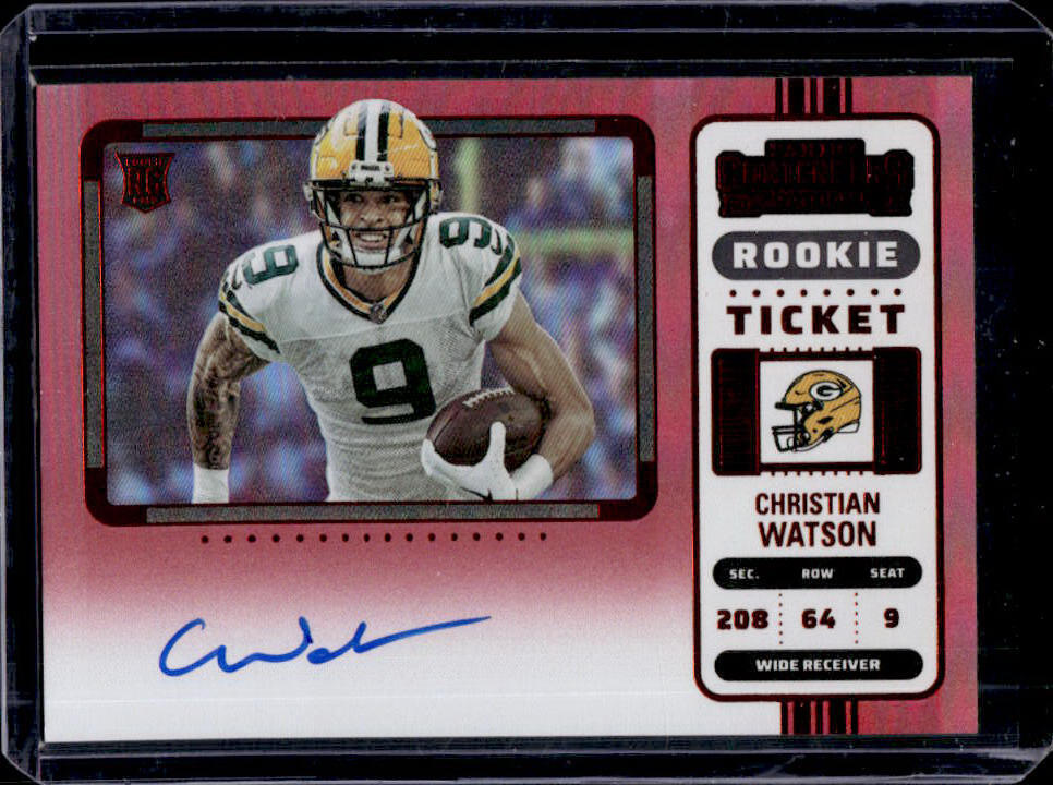 2022 Contenders Christian Watson Red Zone RC Auto #110b Packers
