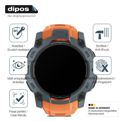 2x Screen Protector for Garmin Instinct 3 AMOLED (50 mm) matte Flexible Glass - 第 7/7 張圖片