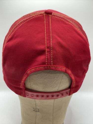 Vintage 80s PIERCE Manufacturing Fire Truck Snapback Trucker Hat Braided Mesh - Picture 4 of 13