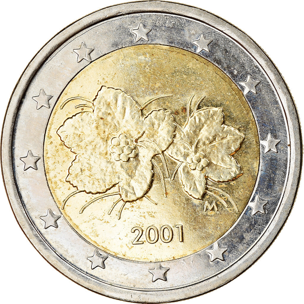 Piece De 2 Euros 2001 Avec Fleurs Valeur