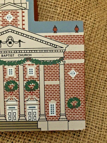 Corona de Navidad modelo casa madera primera iglesia bautista vintage Atlanta Georgia C - Imagen 4 de 7