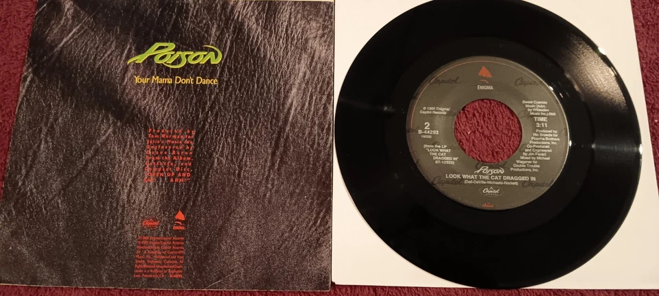 Poison, Your Mama Don't Dance, Look What The Cat Dragged In, 45", B-44293, VG++ - Image 2 of 2