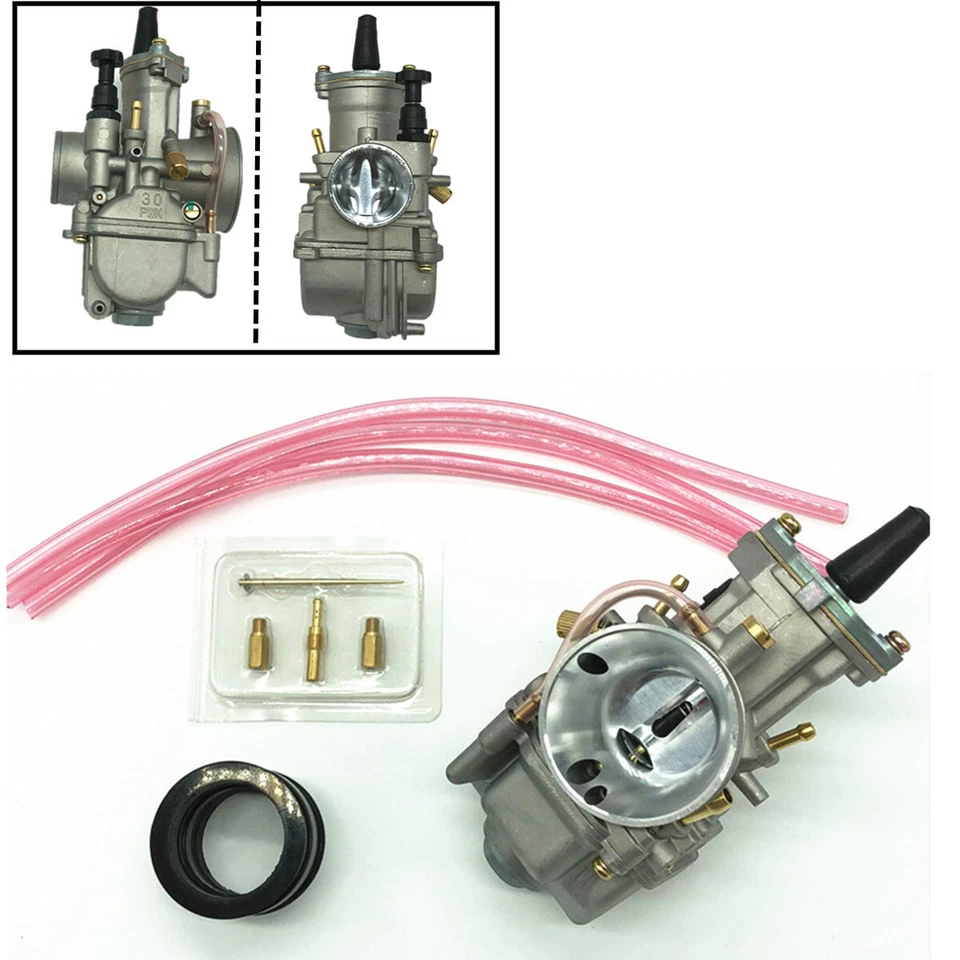 Kit de carburador de carreras de motocicletas de aluminio CARB súper rendimiento 30 mm Power Jet Foto 3 de 4