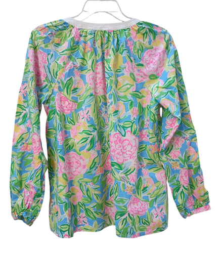 Lilly Pulitzer Medium Top Bluse Camryn Baumwolle Tunika Multi Grove Garden Shirt - Bild 4 von 5