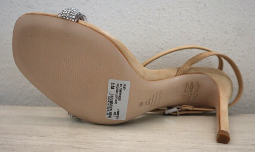 Schutz Women's Sz 8.5B Light Nude Peaky Nubuck Leather Heeled Sandal $128 - Picture 4 of 10