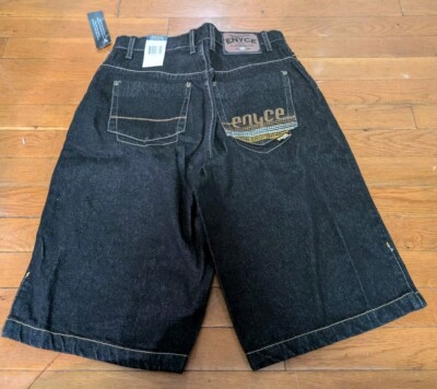 VINTAGE Enyce Jean Shorts Mens 18 Black Baggy Y2K Hip Hop