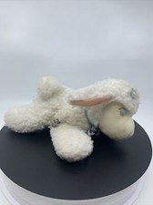 VTG Eden Cream Lamb Musical Wind Up Mary Had a Little Lamb Blue Bow Plush Baby