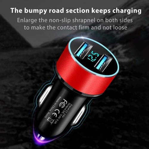 USB Car Socket Phone Charger 12V Cigarette Lighter Power Adapter Plug - 第 9/23 張圖片