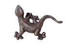 Mr Geclo Cast Iron Gecko Lizard for Wall Tree Fence Antique Rust Figurine Statue