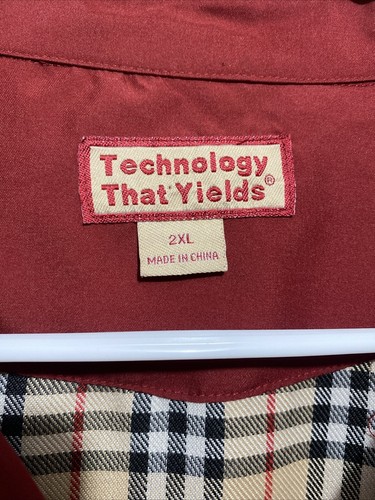 VTG Red Pioneer Seed Technology Yields Jacket Coat MENS 2XL Plaid Lining EUC - Picture 2 of 8