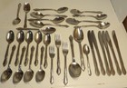 32 pc Oneida Rogers MONTCLAIR Glossy Floral Stainless Flatware Lot FORK SPOON Kn