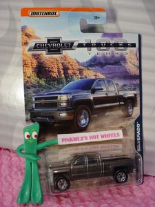 CHEVROLET-100-YEARS-039-14-CHEVY-SILVERADO-Gray-TRUCK-black-bed-6sp-2018-MATCHBOX