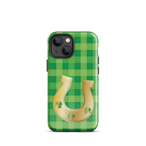 Irish Shamrock Green Plaid Tough Case for iPhone® Cell Phone Cover - Picture 9 of 20