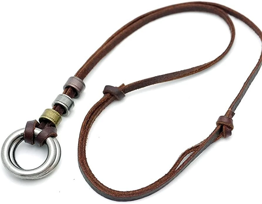 Plain cheap leather necklace