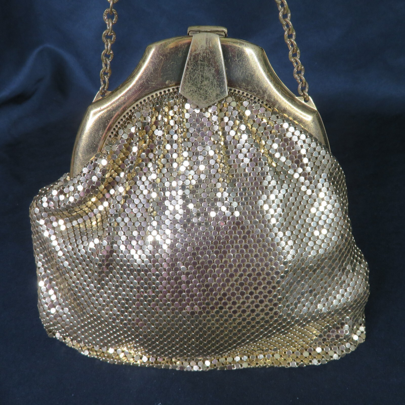 Whiting & Davis Gold Mesh Clutch Handbag Vintage … - image 2