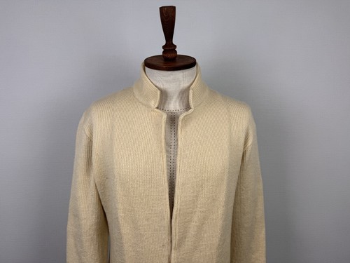 Vintage Ermenegildo Zegna Yachting 100% Lana Wool Beige Two Buttons Cardigan M - Picture 2 of 24