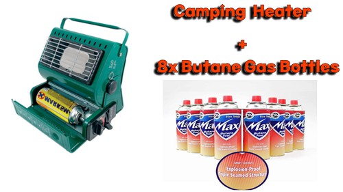 2 in 1 Tragbare Gasheizung Outdoor Camping Angeln Butan Gas Terrasse Wandern Metall - Bild 13 von 13