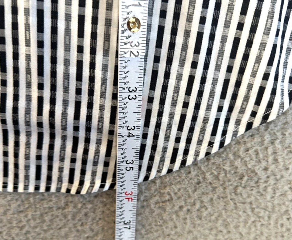 Robert Graham Dress Shirt Men 44 17.5 Black White 36/37 Tall Cotton - Image 4 of 4