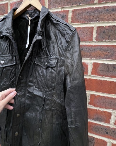 All Saints Para Hombres LORRIMER Camisa Chaqueta Grande Negra Motociclista Bombardero 3 - Imagen 8 de 11