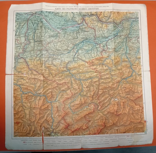 MAPAS 1926 DEL DISTRITO POLÍTICO DE AMSTETTEN Austria 47,5 x 47,5 cm - Imagen 1 de 7