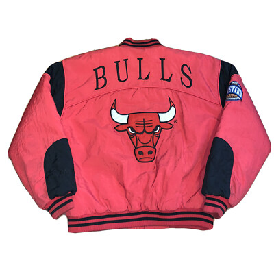 CHICAGO BULLS フード付きジャケット　メンズストリート　NBA 古着 80s〜90s☆ヴィンテージ☆NBA CHICAGO BULLS☆シカゴブルズ