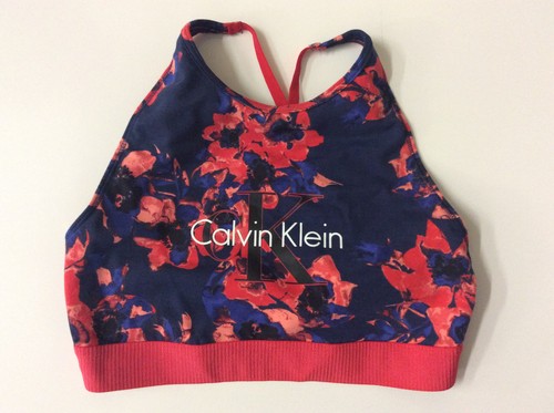 Calvin Klein Women's Low-Impact Retro Logo Bralette Floral, S - Picture 2 of 4