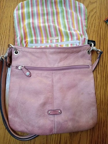 Giani Bernini Crossbody Bag Leather Satchel Handbag Pink Rose - Picture 2 of 16