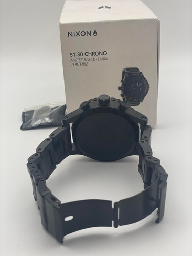 NIXON 51-30 CHRONO Matt Black / Dark Tortoise A083-1061 - Picture 3 of 4