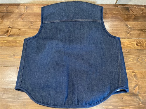 Vintage Sears Roebucks Western Wear Sherpa Jean Vest Men's Sz M Retro Cowboy - Picture 2 of 12