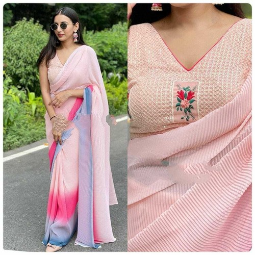 Pre Pleated Sari Pakistani Crush 
