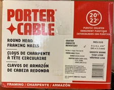 PORTER CABLE FRAMING NAIL 3-1/4" RND HEAD SMOOTH SHANK 4000CT 20-22*